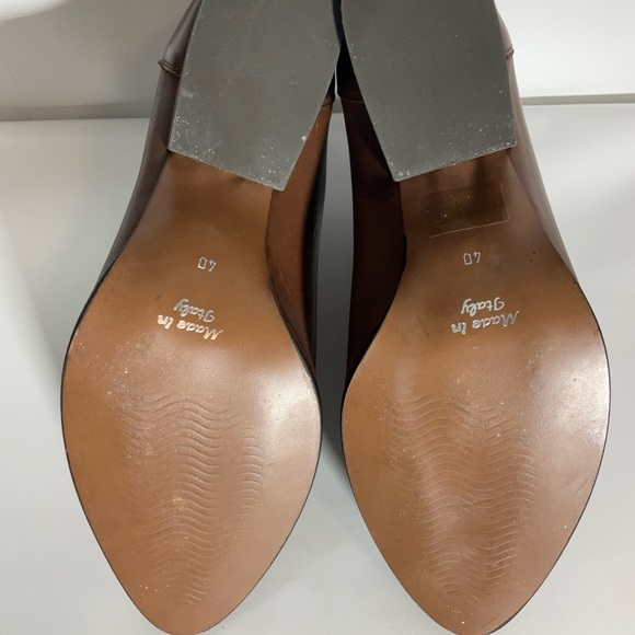 Summit by White Mountain Brown Leather Back Zipper Heeled Ankle Boots Size 40 - Picture 13 of 16